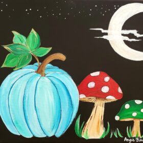 #379 Pumpkin and Mushrooms under the moon $0.00