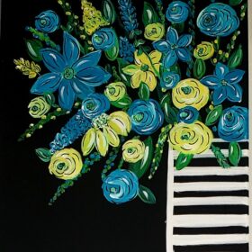 #367 Black Canvas Flowers $0.00